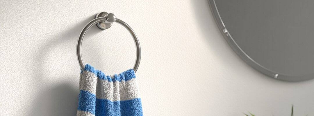 Stainless steel Towel ring near basin