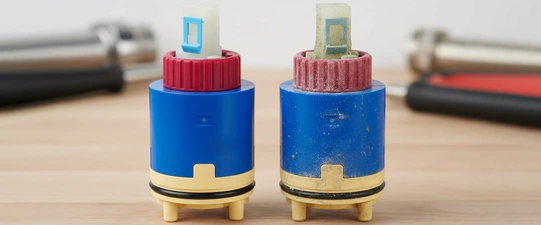The comparison of new shower valve and old shower valve