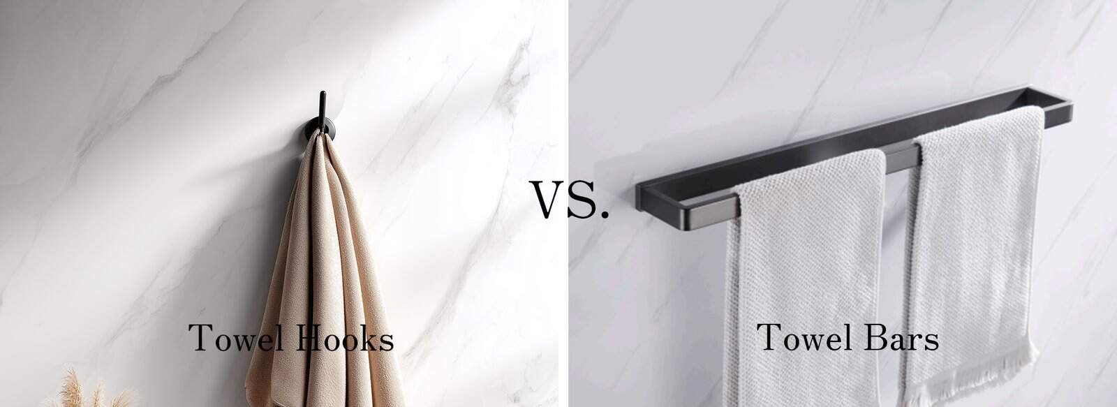 Towel hooks vs. towel bars