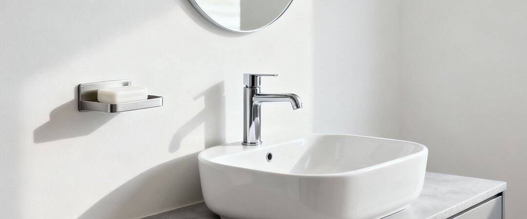 A wall-mounted soap dish holder that matches the bathroom style