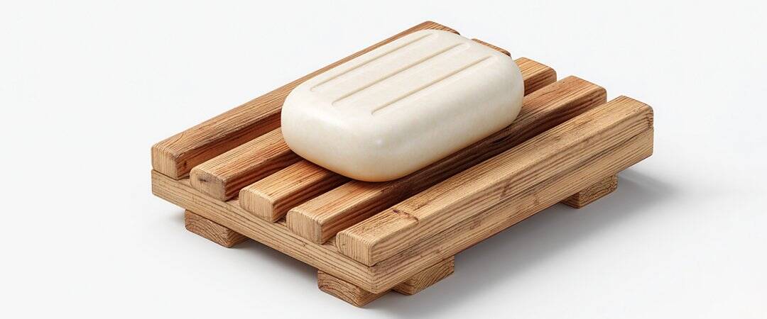 Wooden material soap dish holder