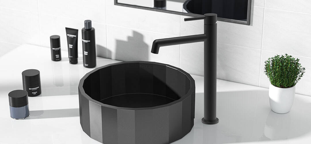 Brass tall bathroom faucet with single handle - B572