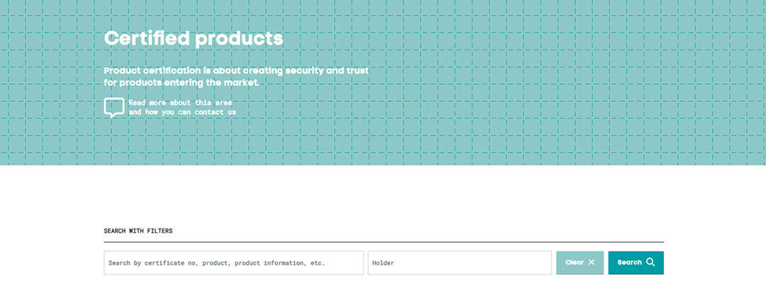 Rise certified products search methods