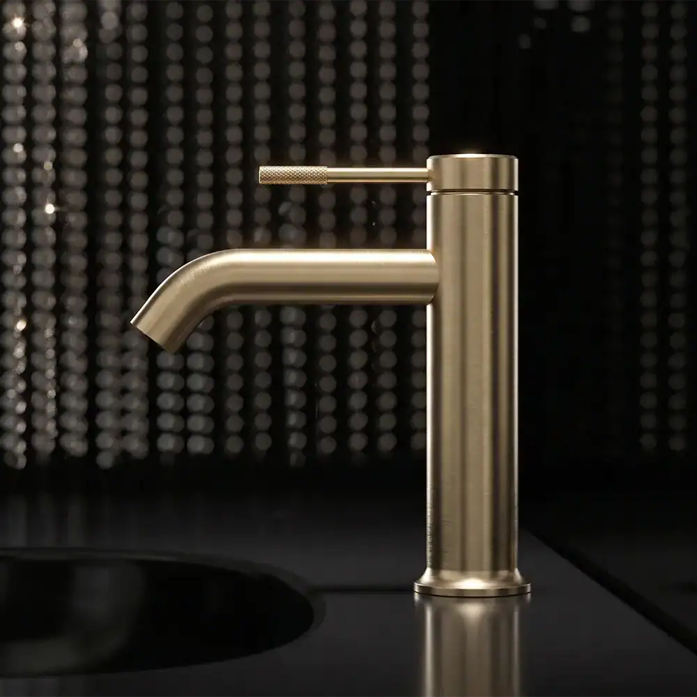 B062 01 pvd brushed gold basin tap Leaper collection