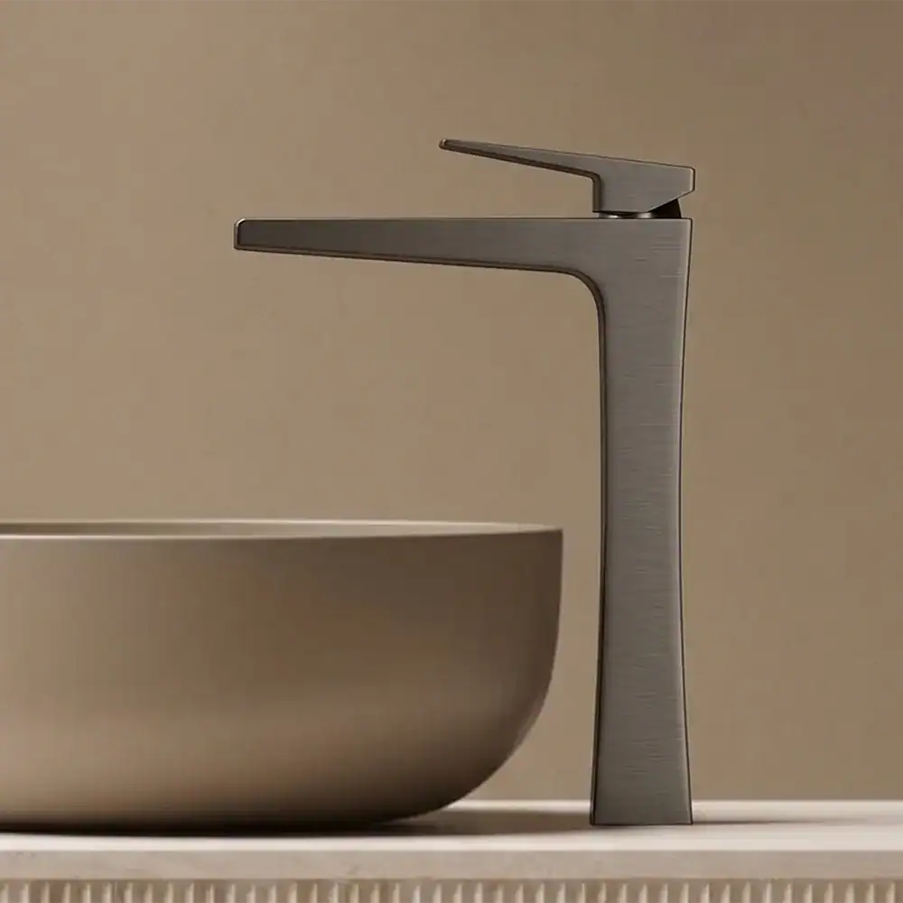 B1005 02 tall bathroom tap gunmetal Arizona collection