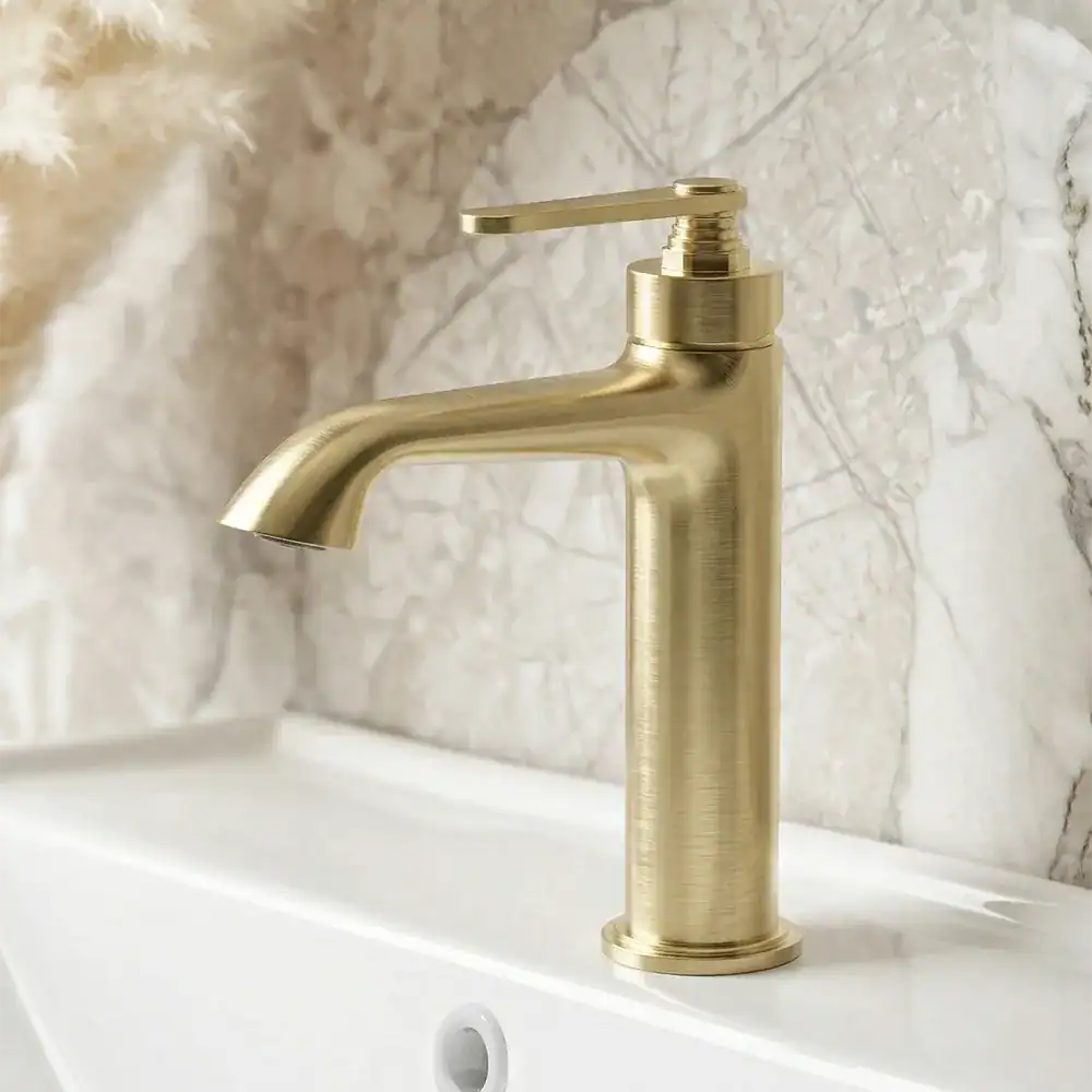 B1006A 01 PVD brushed gold basin mixer tap 1000