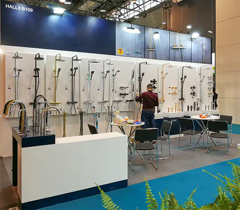 China faucet manufacturer Lanerdi booth in the France IDEOBAIN exhibition