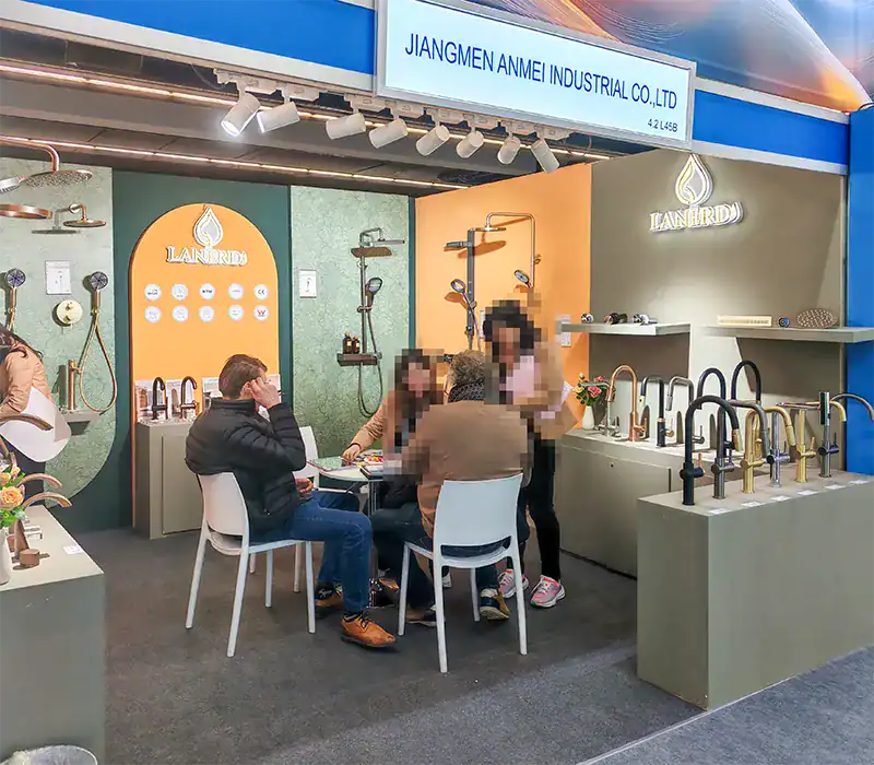 China faucet manufacturer Lanerdi booth in the German ISH exhibition