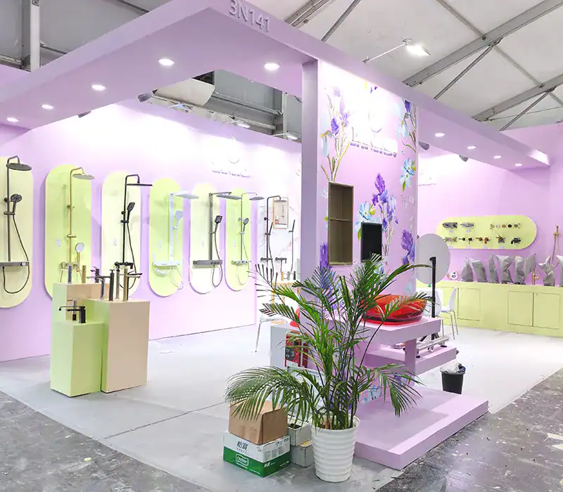 China faucet manufacturer Lanerdi booth in the Shanghai KBC exhibition