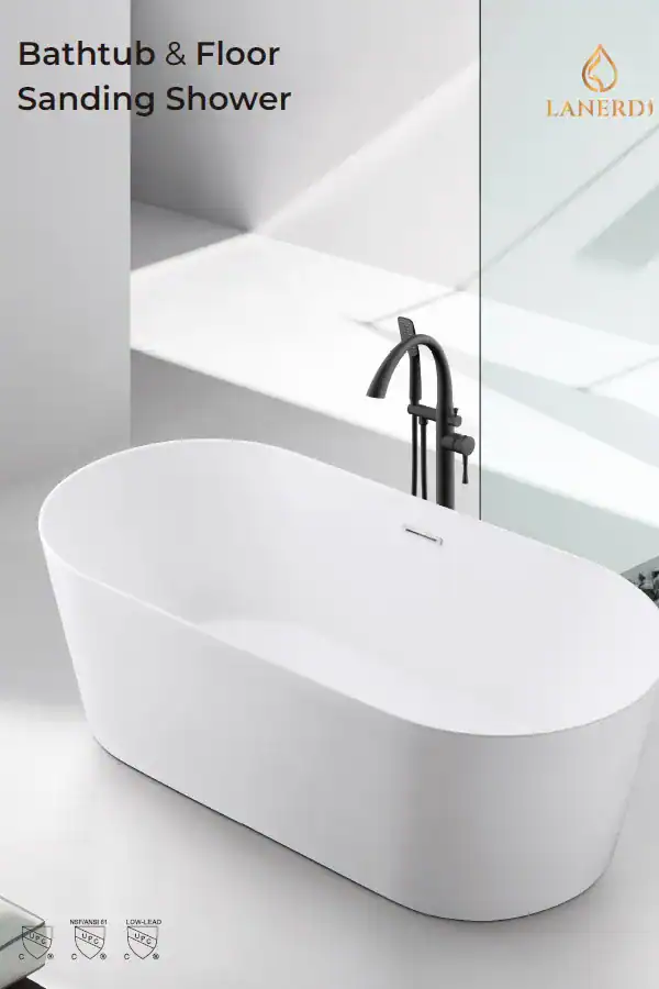 Freestanding and deck-mount bathtub mixer tap collection PDF catalog for B2B distributors