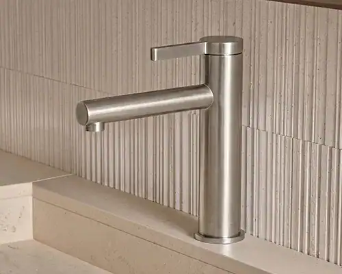 Stainless steel basin mixer brushed steel finishes B102001162