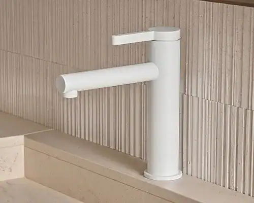 Stainless steel basin mixer painted white finishes B102001212