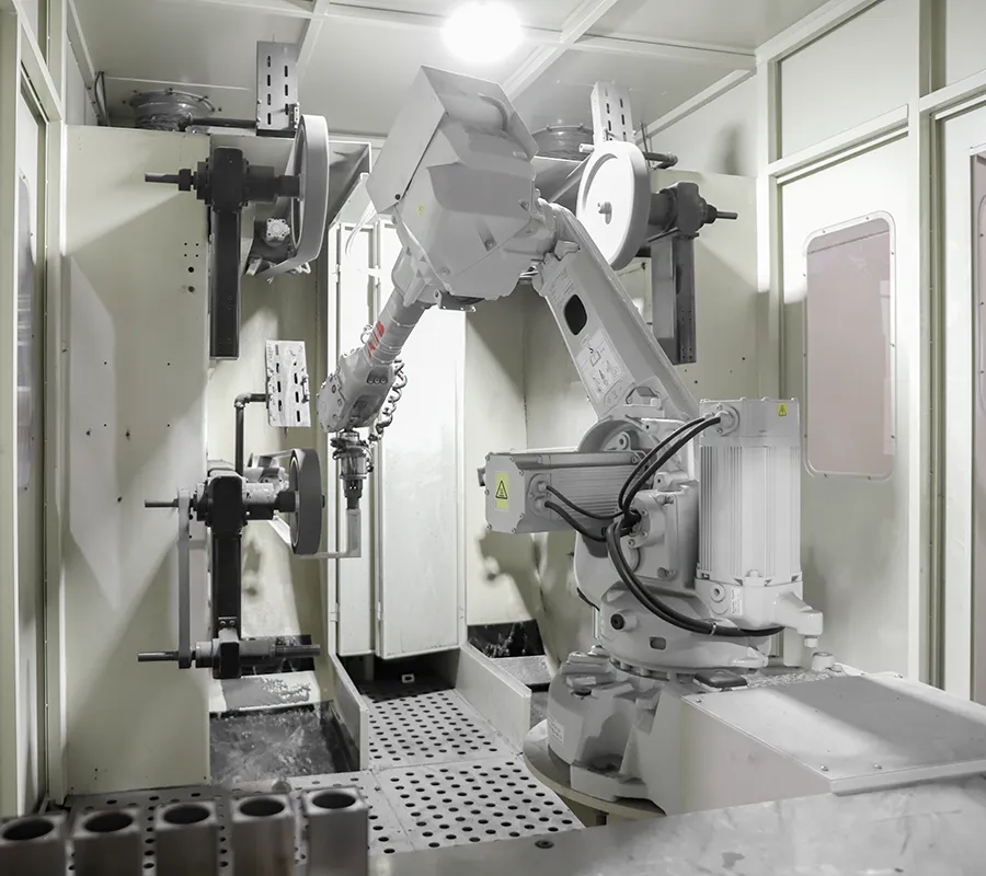 Auto polishing machines at the Jiangmen Anmei stainless steel faucet factory