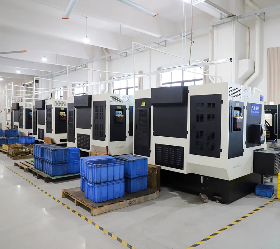 CNC machining area at the Jiangmen Anmei stainless steel faucet factory